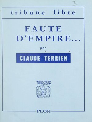 cover image of Faute d'Empire...